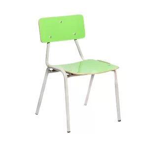 Silla Kinder para Jardines Infantils de estructura de acero y asiento de colores de fácil limpieza