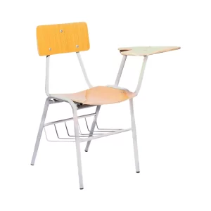 Silla Universitaria formalita de estructura de acero y asiento de madera