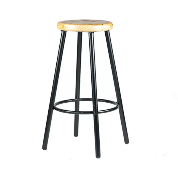 Taburete con Asiento de madera